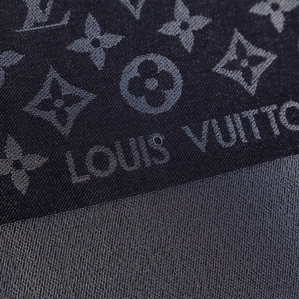 Louis Vuitton Black Silk, Lurex & Wool Monogram Shine Shawl