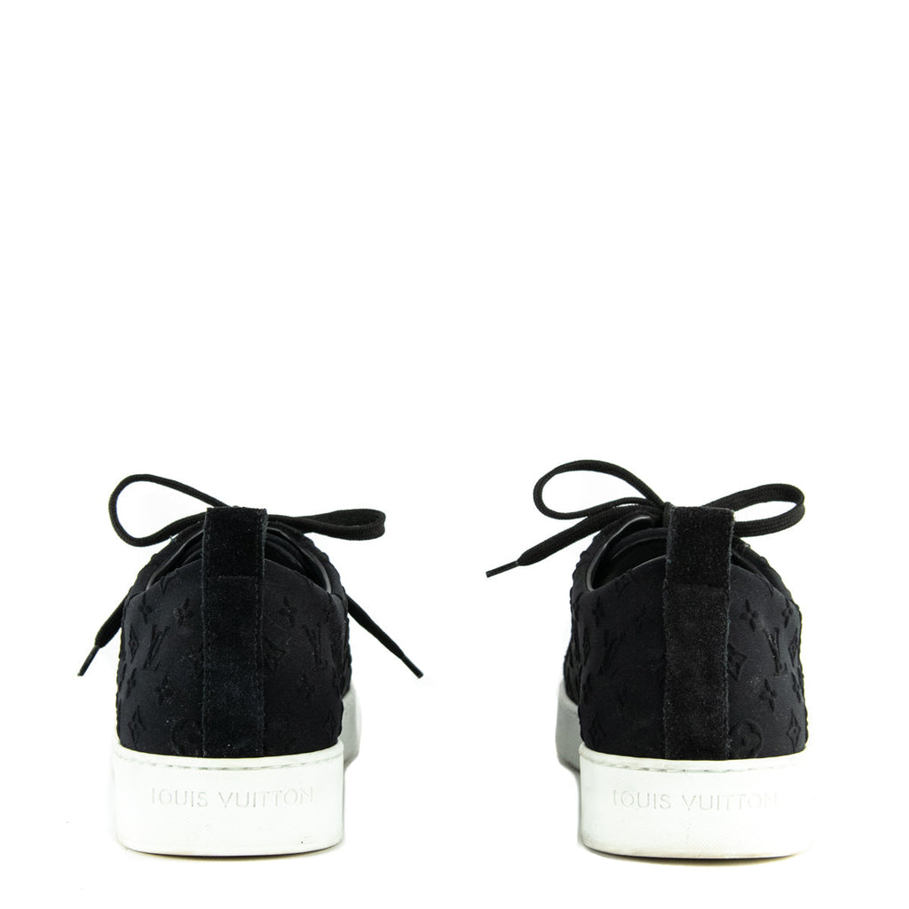 Louis Vuitton Black Suede Monogram Low Top Sneakers Size US 11 | EU 41