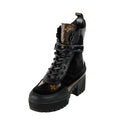 Louis Vuitton Black Suede & Monogram Laureate Desert Boots Size US 5 | EU 35