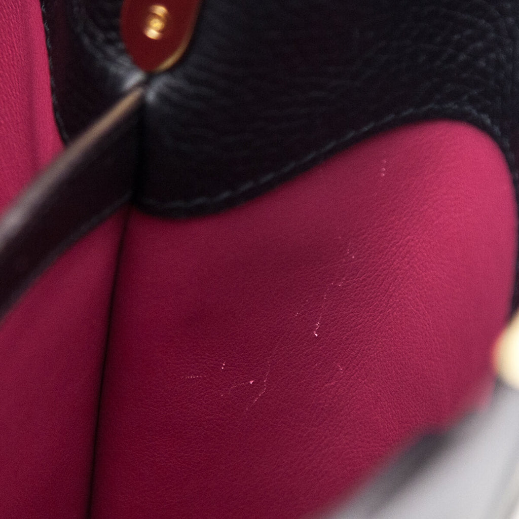 Louis Vuitton Black Taurillon Capucines PM