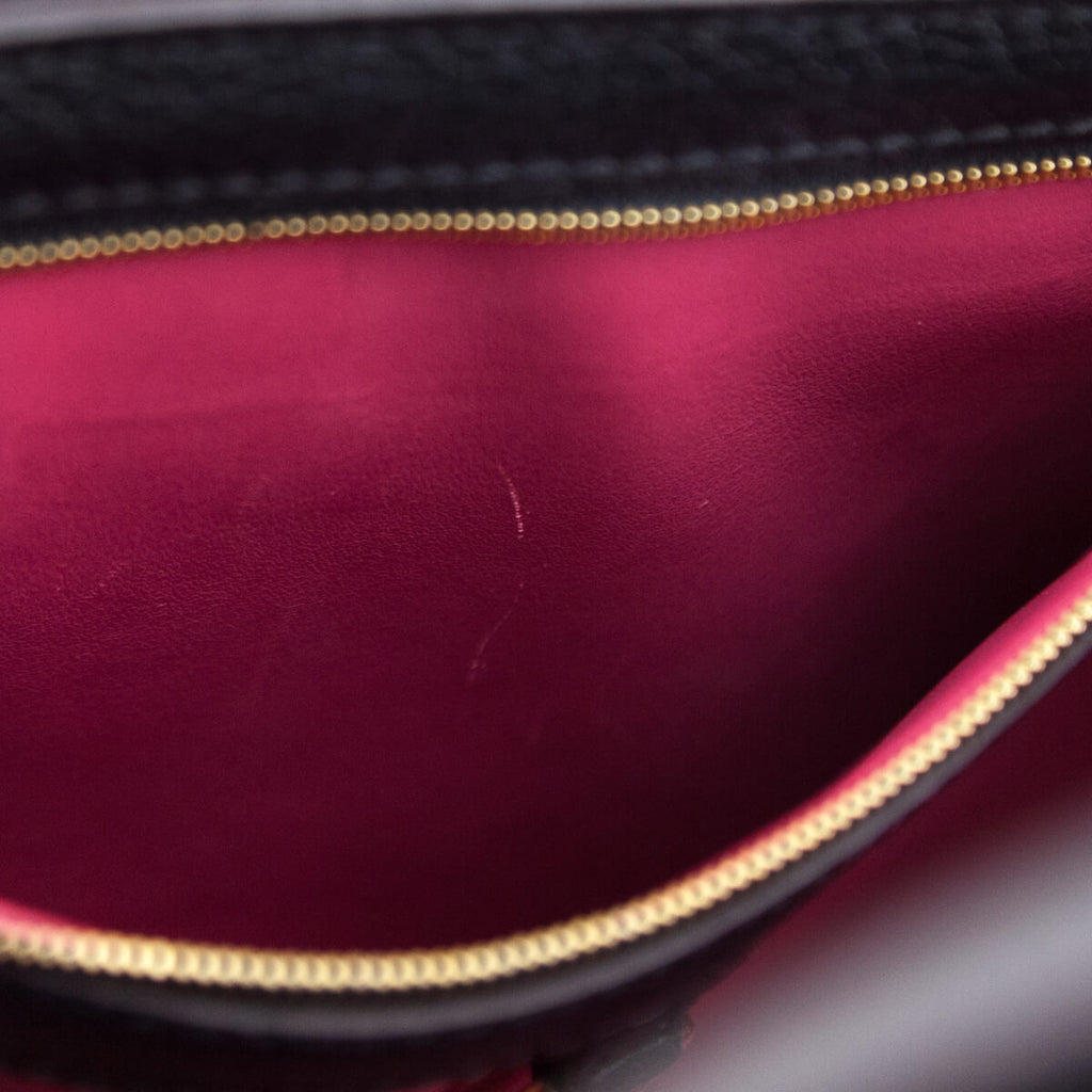 Louis Vuitton Black Taurillon Capucines PM