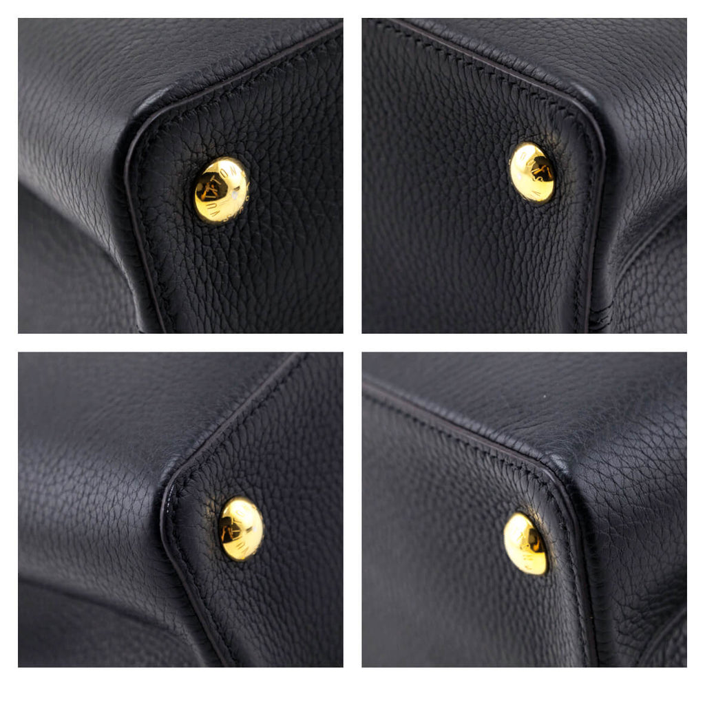 Louis Vuitton Black Taurillon Capucines PM