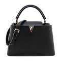 Louis Vuitton Black Taurillon Capucines PM