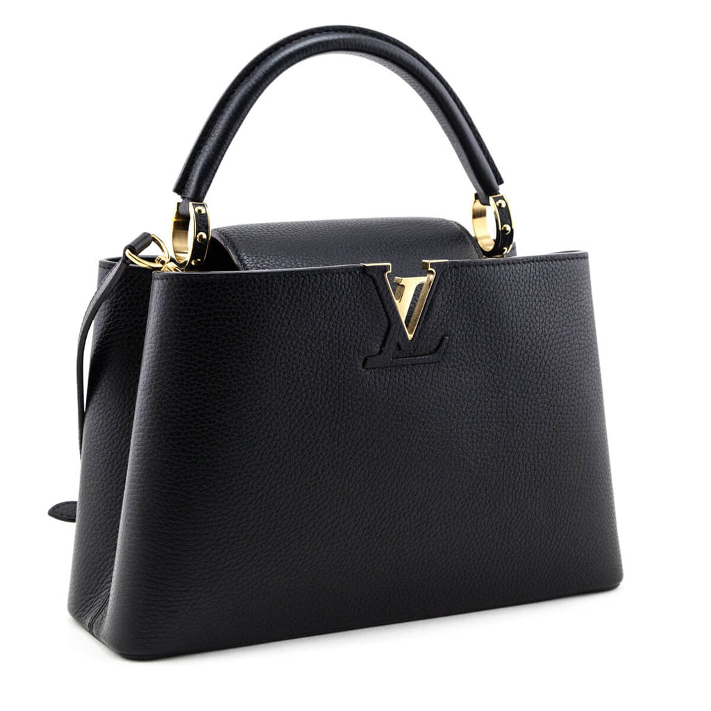 Louis Vuitton Black Taurillon Capucines PM