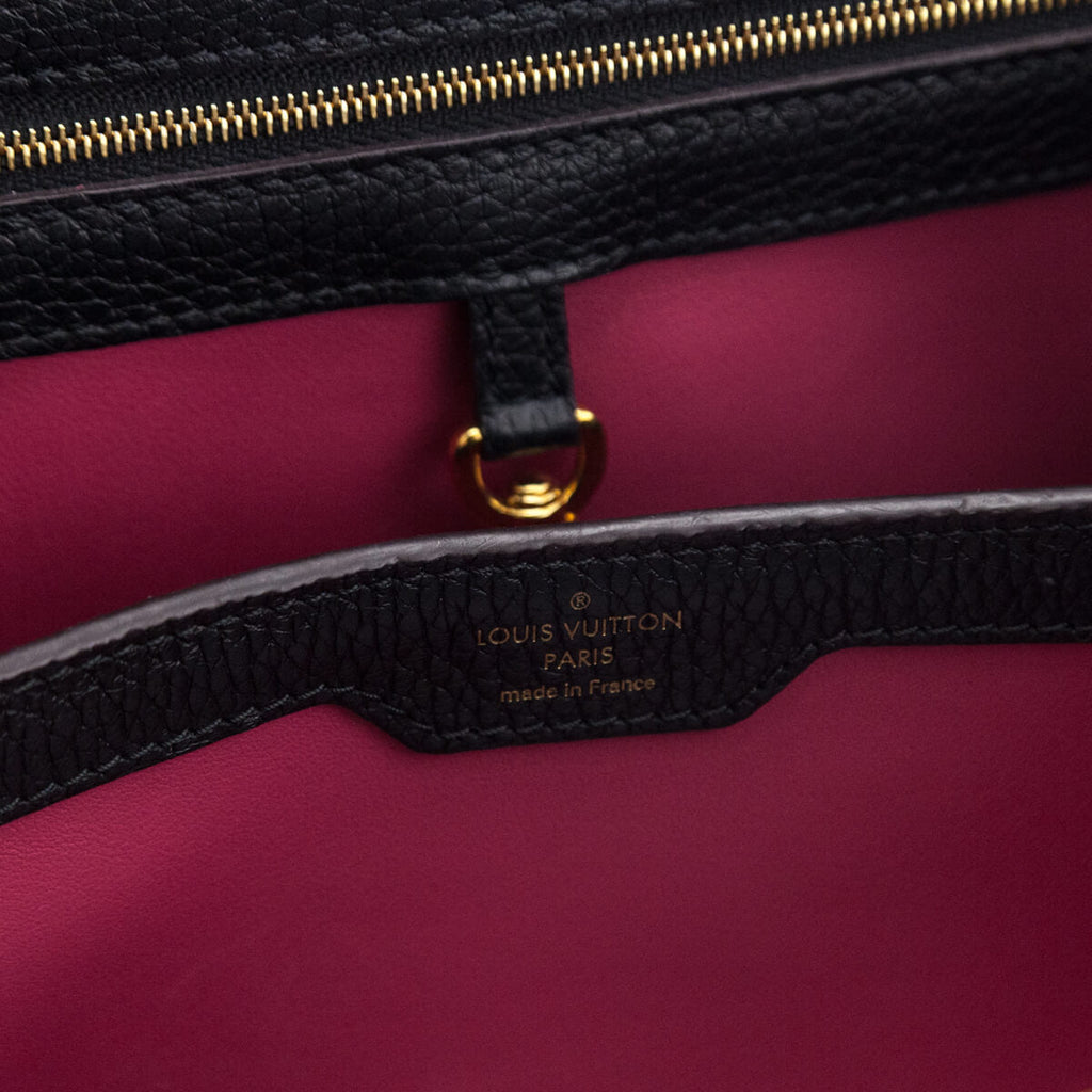 Louis Vuitton Black Taurillon Capucines PM