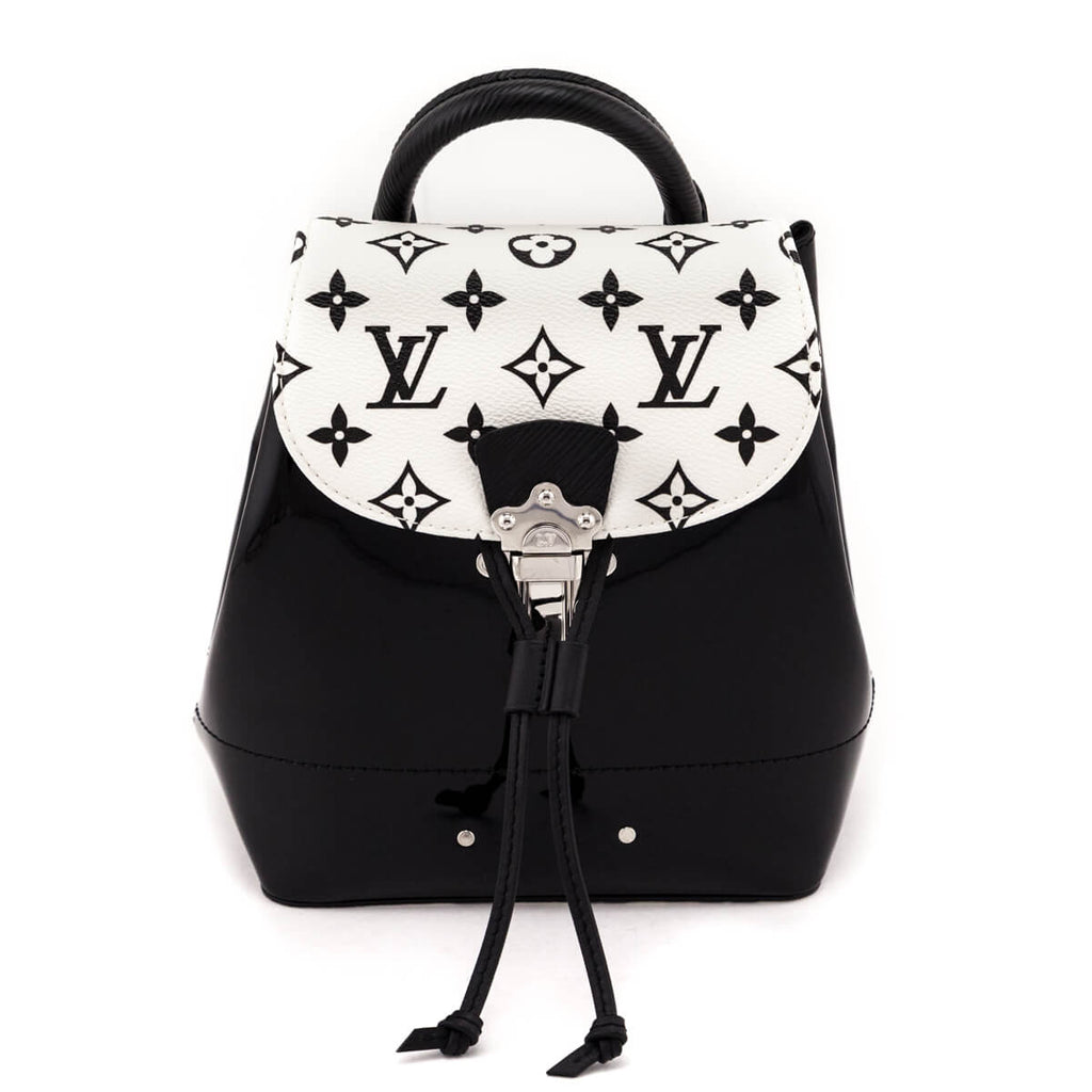 Louis Vuitton Black & White Monogram Patent Hot Springs Backpack