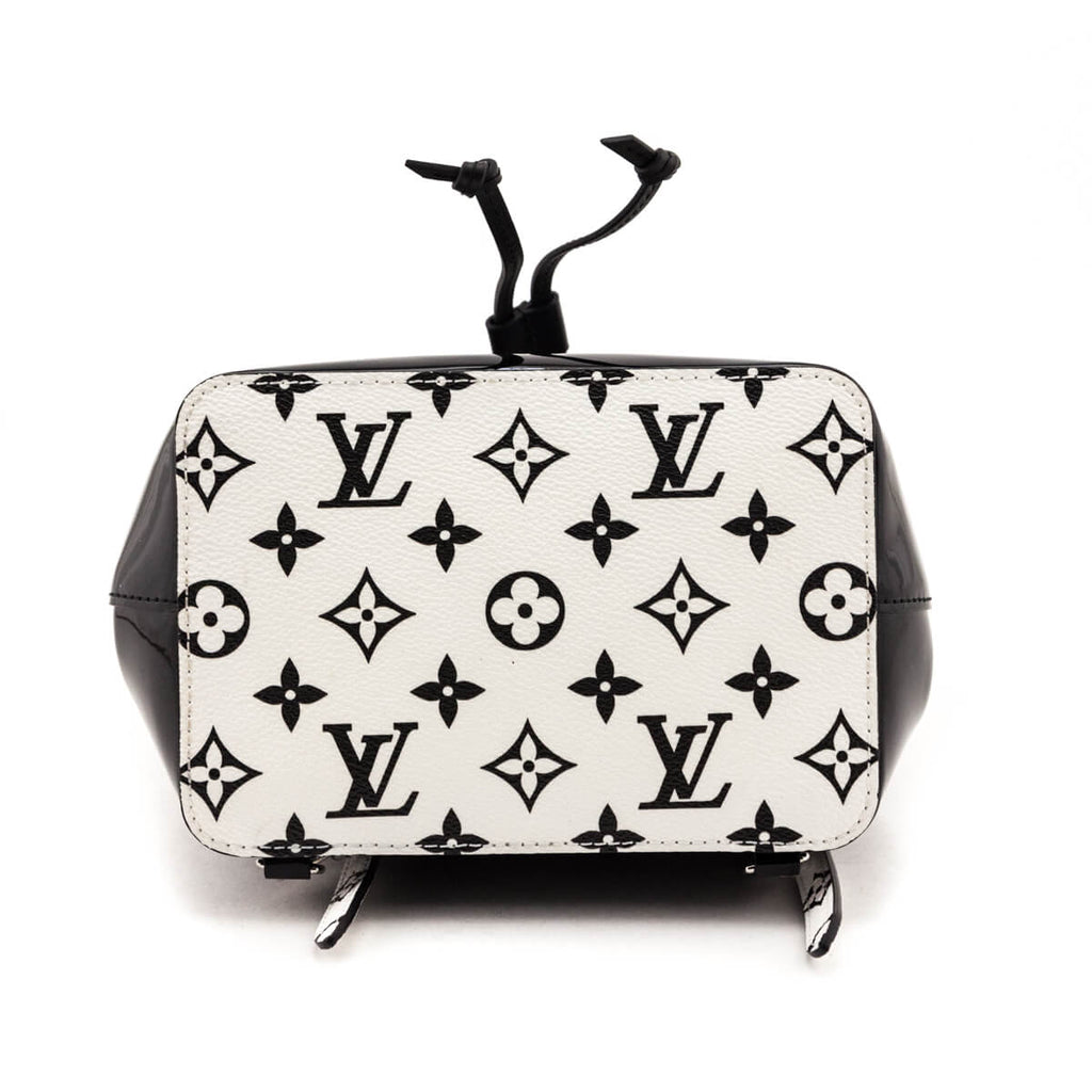 Louis Vuitton Black & White Monogram Patent Hot Springs Backpack