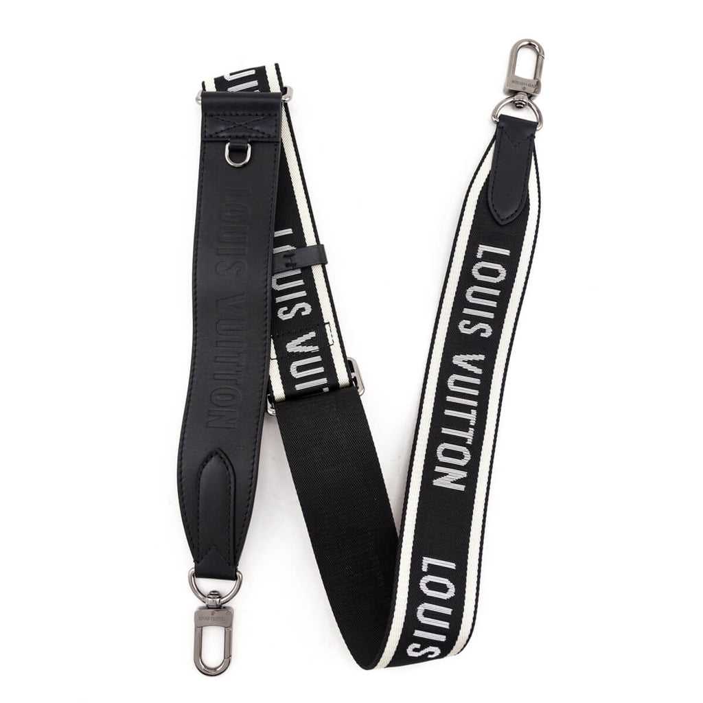 Louis Vuitton Black & White Nylon Jacquard Sporty Strap