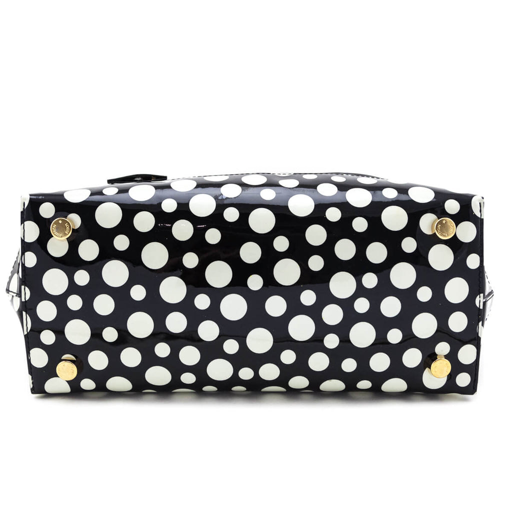 Louis Vuitton Black & White Nylon Monogram Kusama Infinity Dots Lockit MM Tote