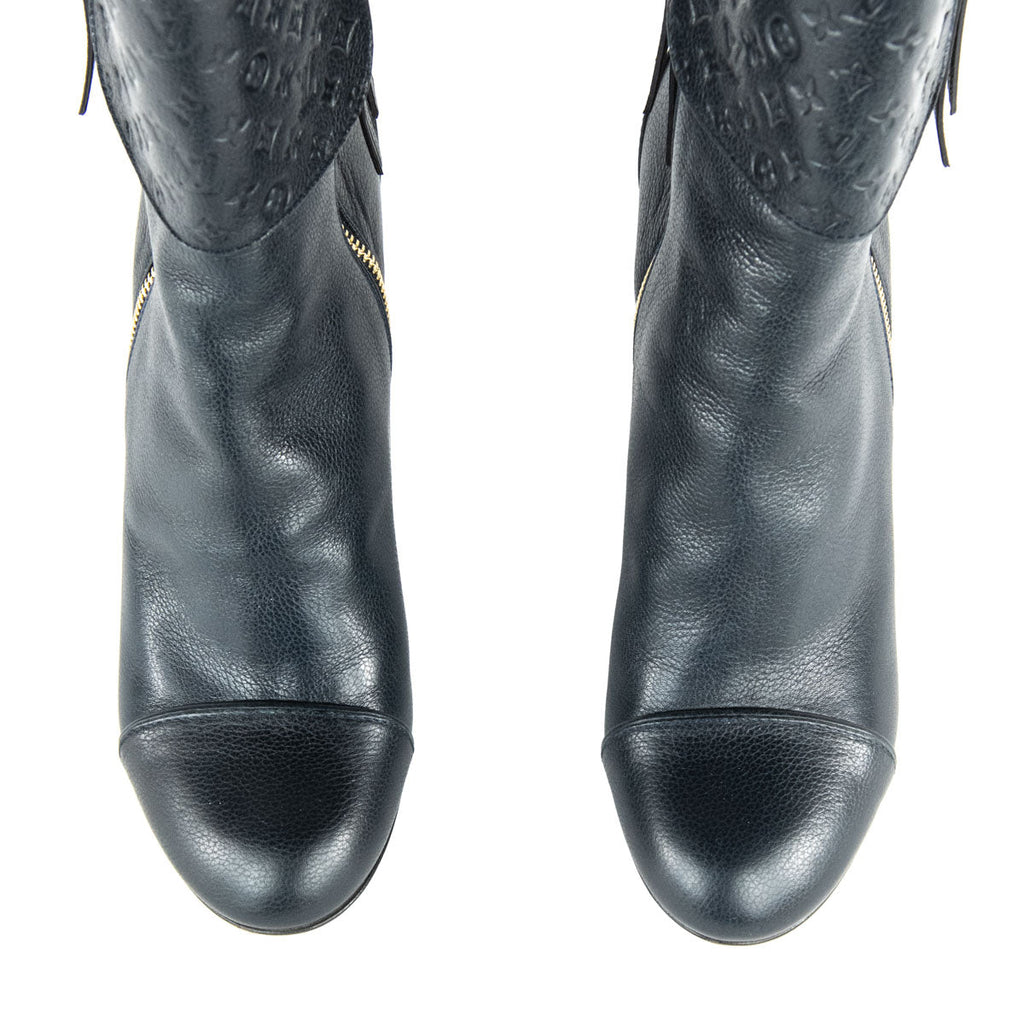 Louis Vuitton Blue Monogram Ankle Boots Size US 11 | EU 41