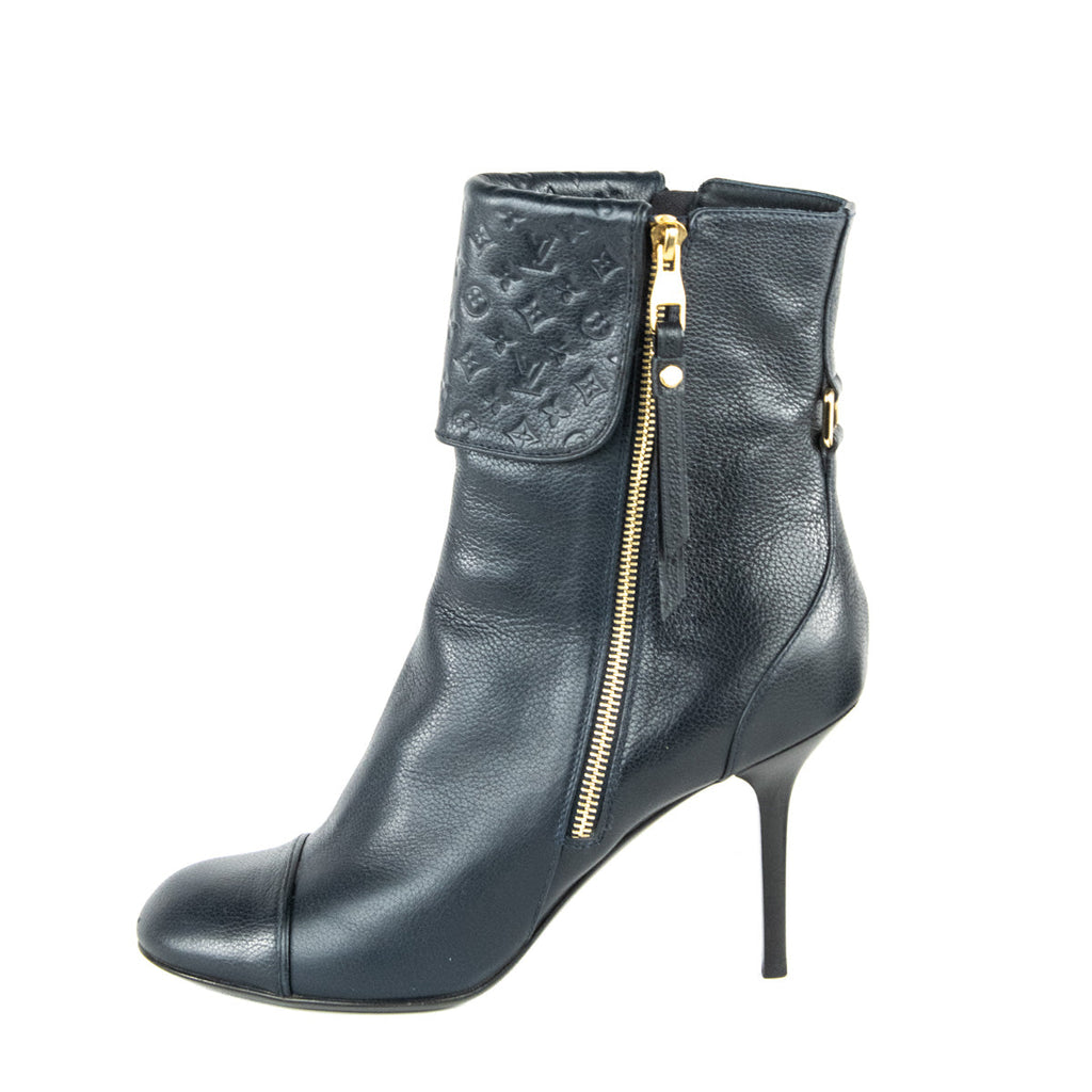 Louis Vuitton Blue Monogram Ankle Boots Size US 11 | EU 41