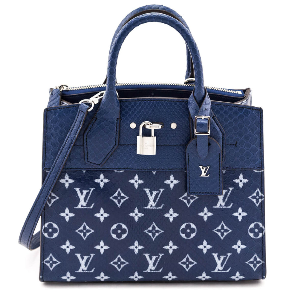 Louis Vuitton Blue Monogram Python City Steamer PM