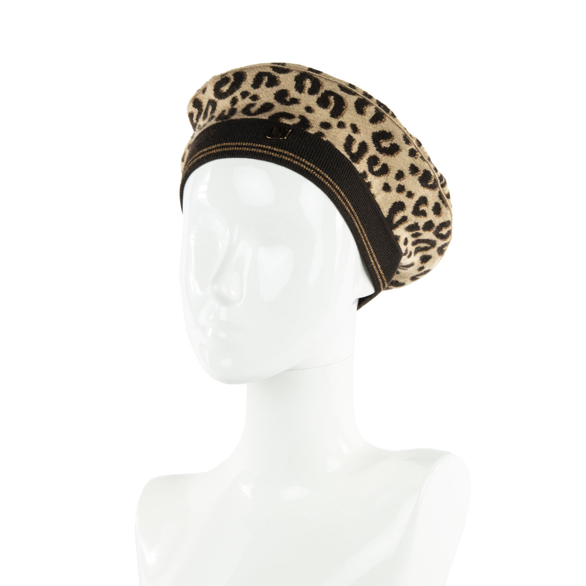 Louis Vuitton Brown Leopard Stephen Sprouse Cashmere Beret