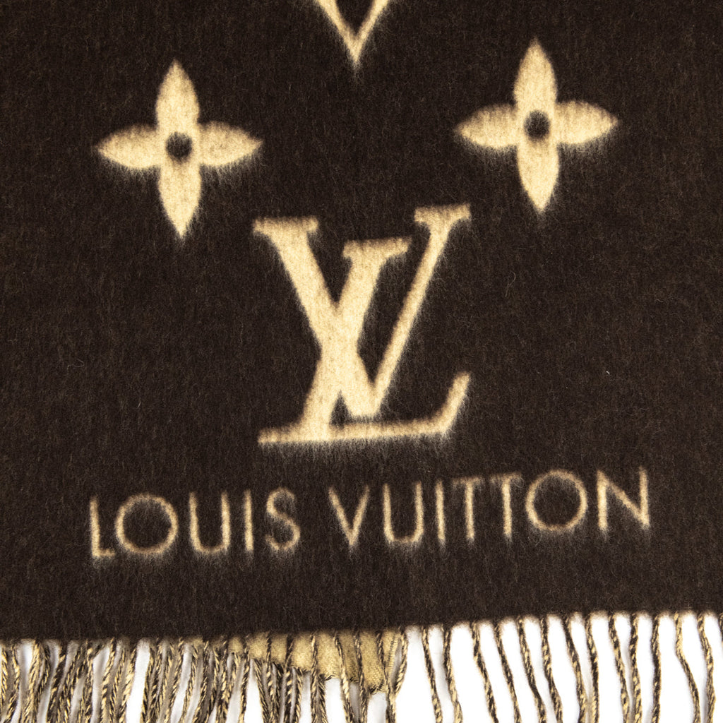 Louis Vuitton Brown & Beige Monogram Cashmere Reykjavik Scarf