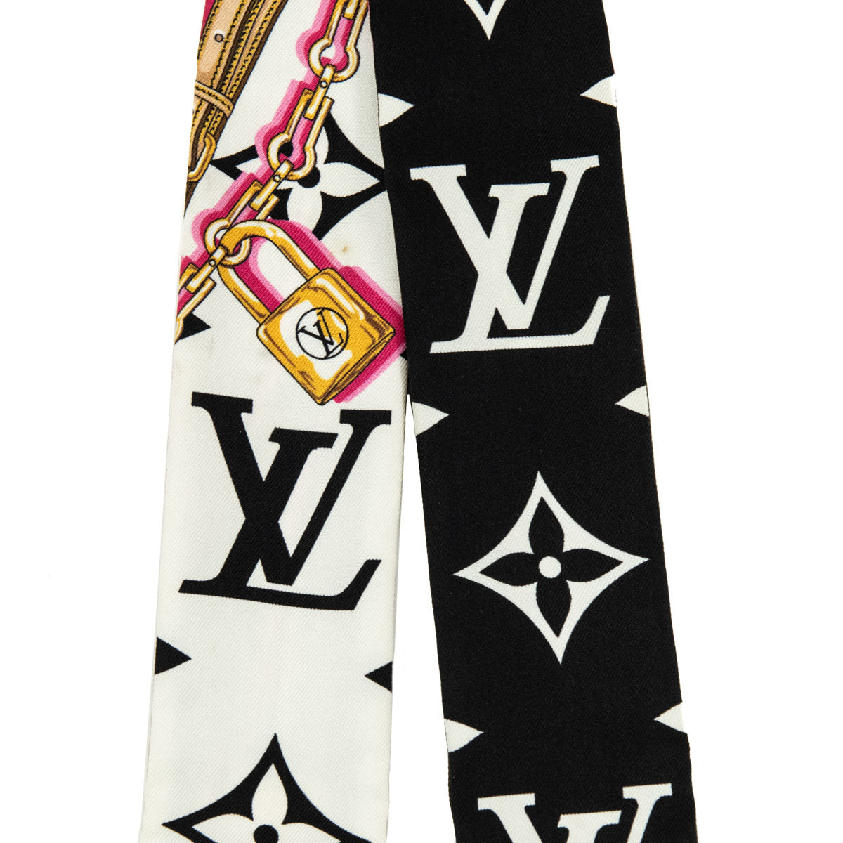 Louis Vuitton Brown & Black Silk BB Bandeau Scarf