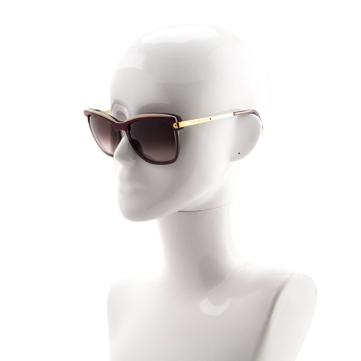 Louis Vuitton Burgundy Taupe Glitter Wayfarer Sunglasses