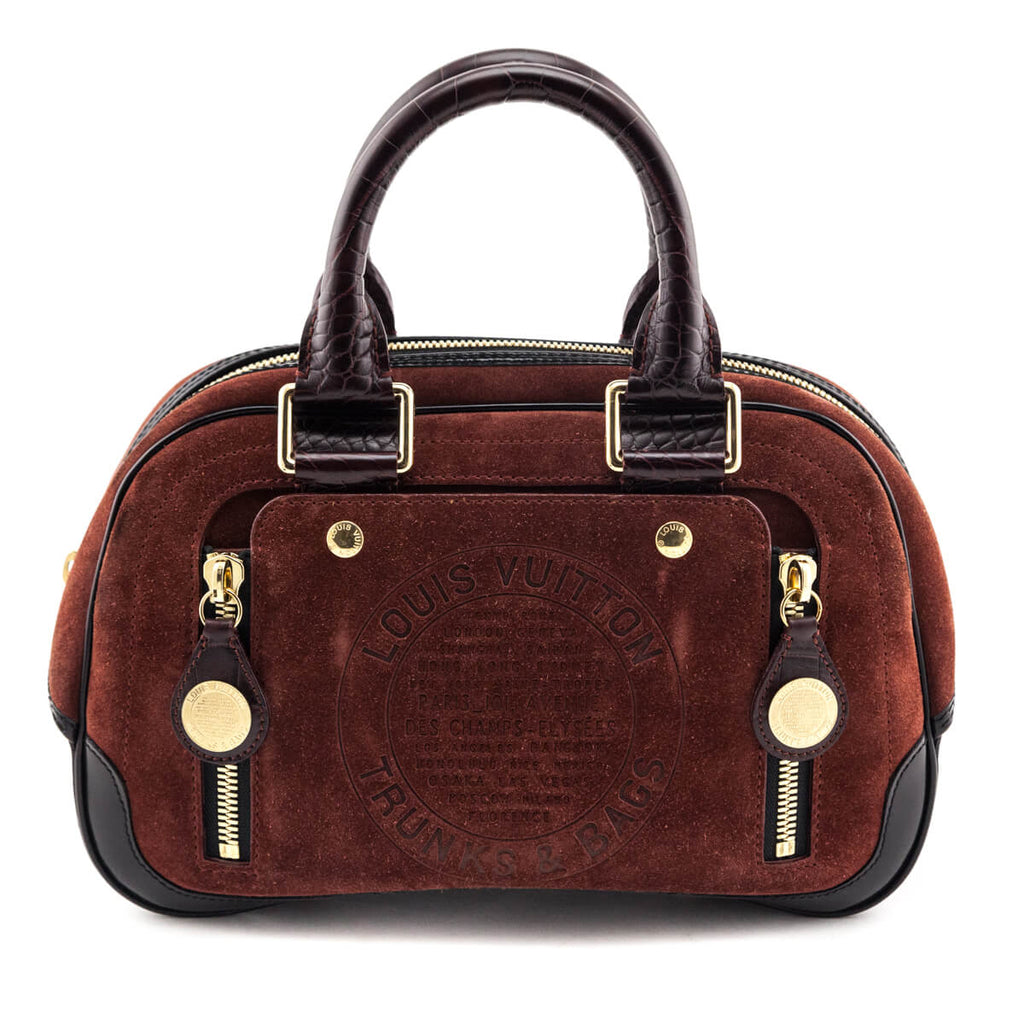 Louis Vuitton Burgundy Suede Stamped Havane Bowler GM