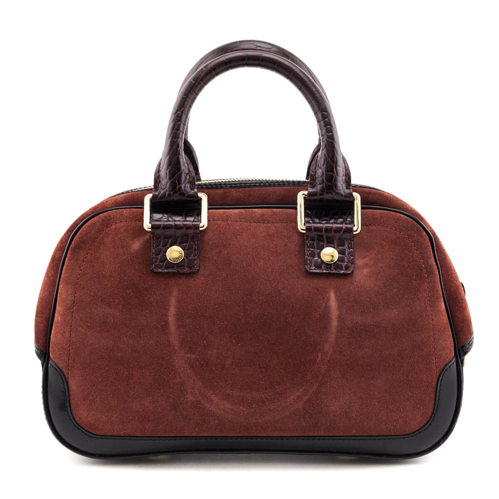 Louis Vuitton Burgundy Suede Stamped Havane Bowler GM