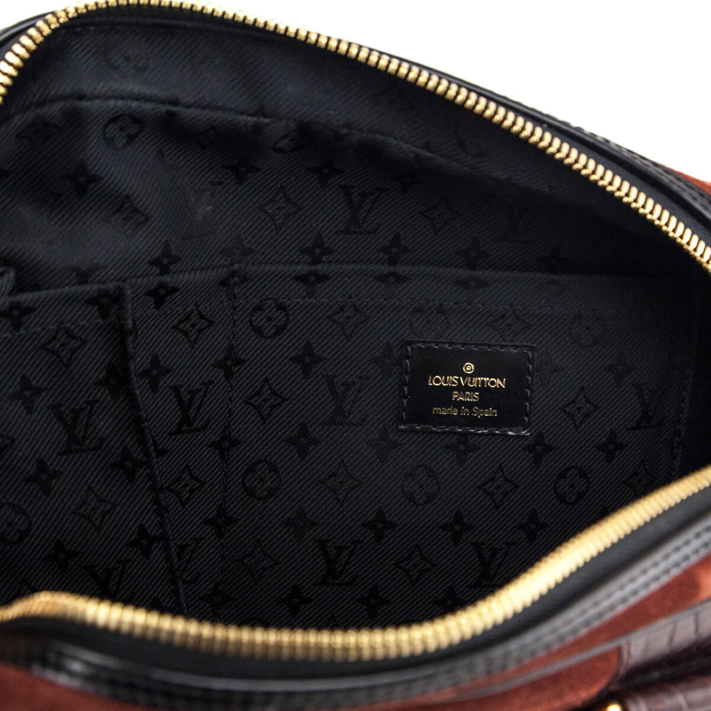Louis Vuitton Burgundy Suede Stamped Havane Bowler GM