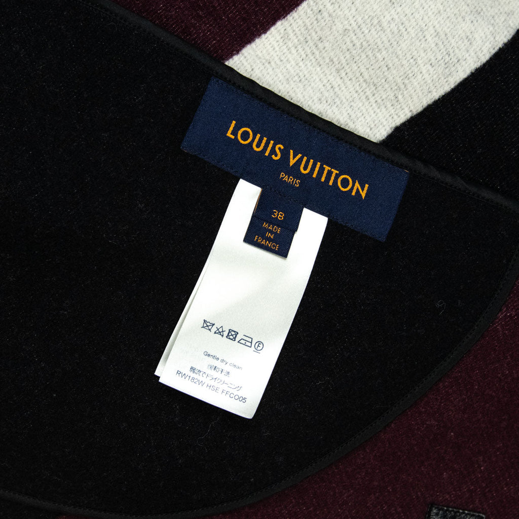 Louis Vuitton Burgundy & Black Wool Zip Cape Size S | FR 38