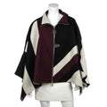 Louis Vuitton Burgundy & Black Wool Zip Cape Size S | FR 38