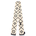 Louis Vuitton Cream & Black Silk Monogram Croisillon Bandeau