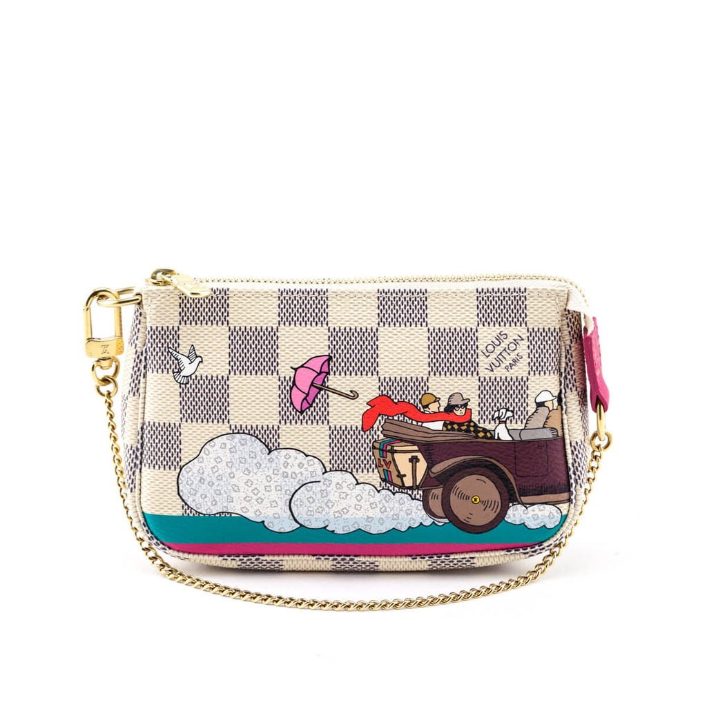 Louis Vuitton Damier Azur Hibiscus Illustre Mini Pochette Accessories