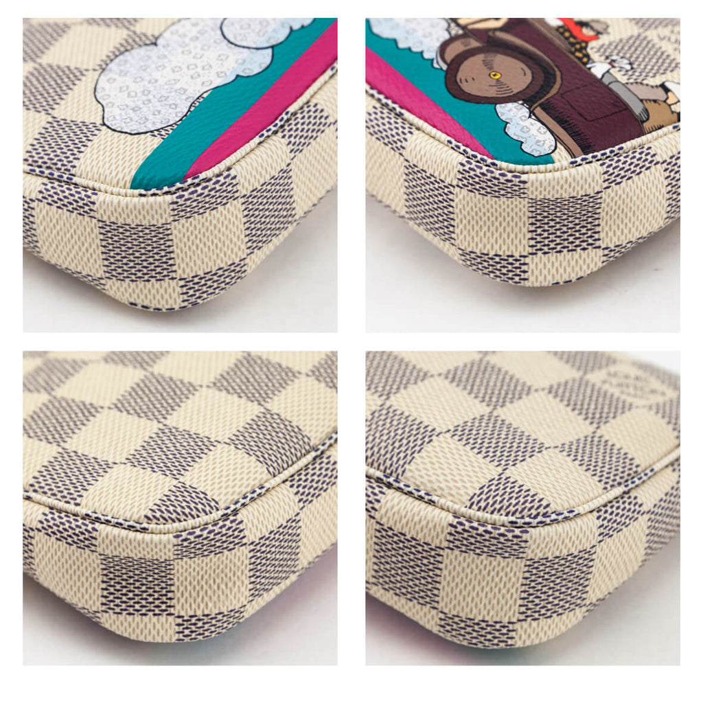 Louis Vuitton Damier Azur Hibiscus Illustre Mini Pochette Accessories