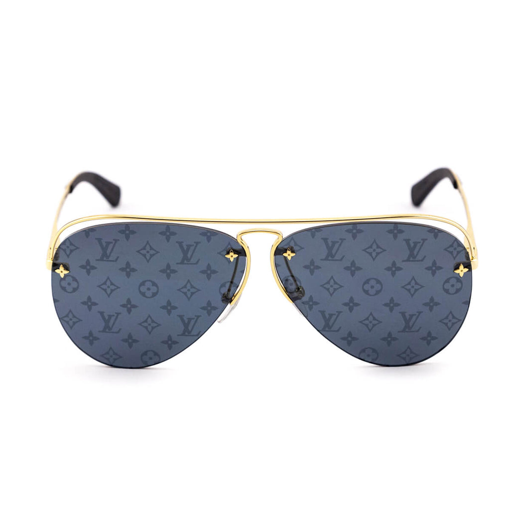 Louis Vuitton Dark Gunmetal & Gold Grease Sunglasses