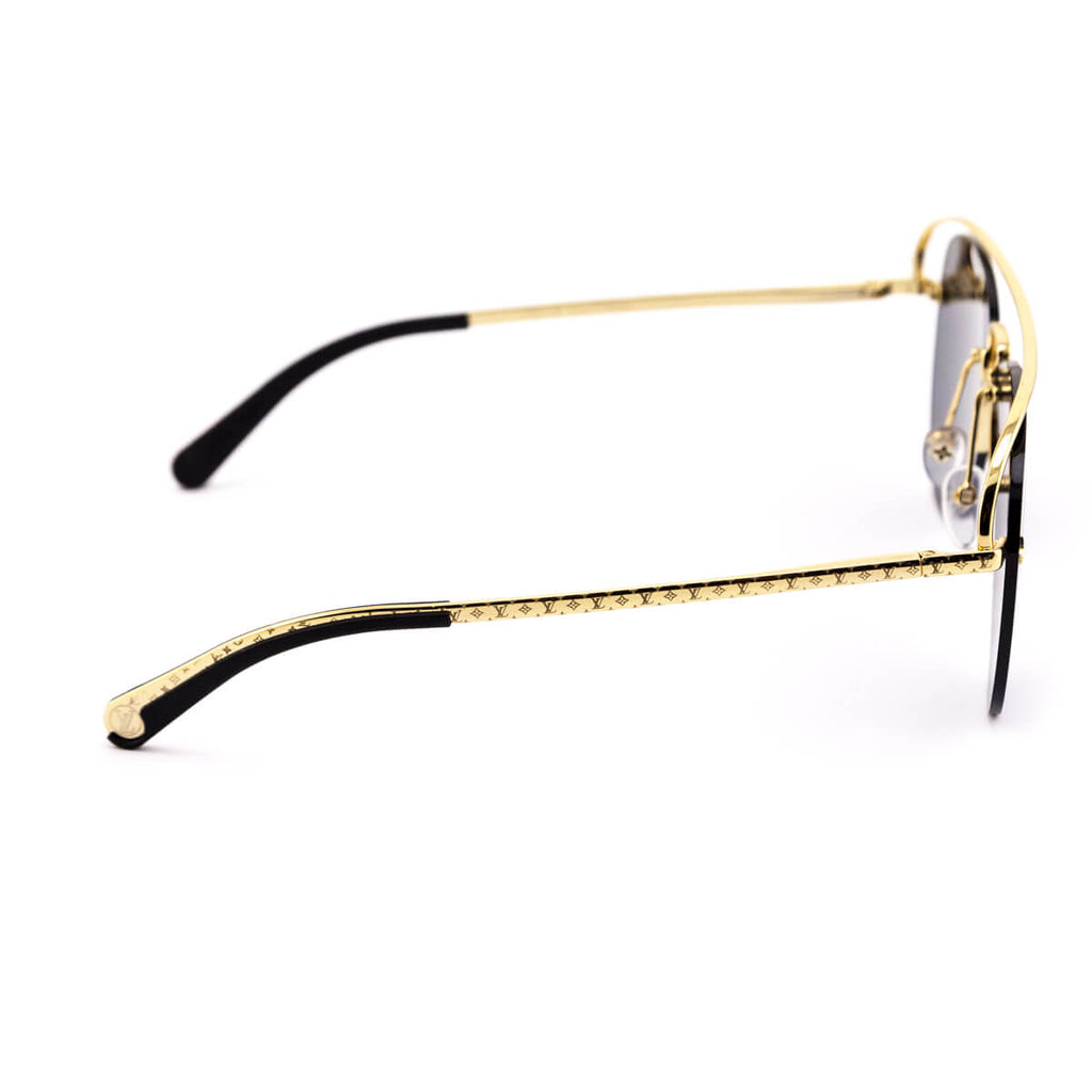 Louis Vuitton Dark Gunmetal & Gold Grease Sunglasses