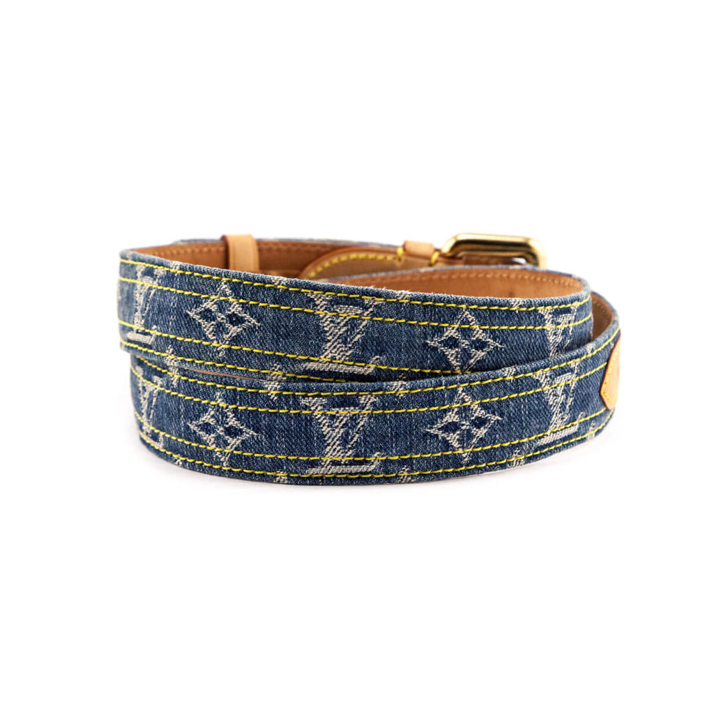 Louis Vuitton Denim Monogram Belt Size XL