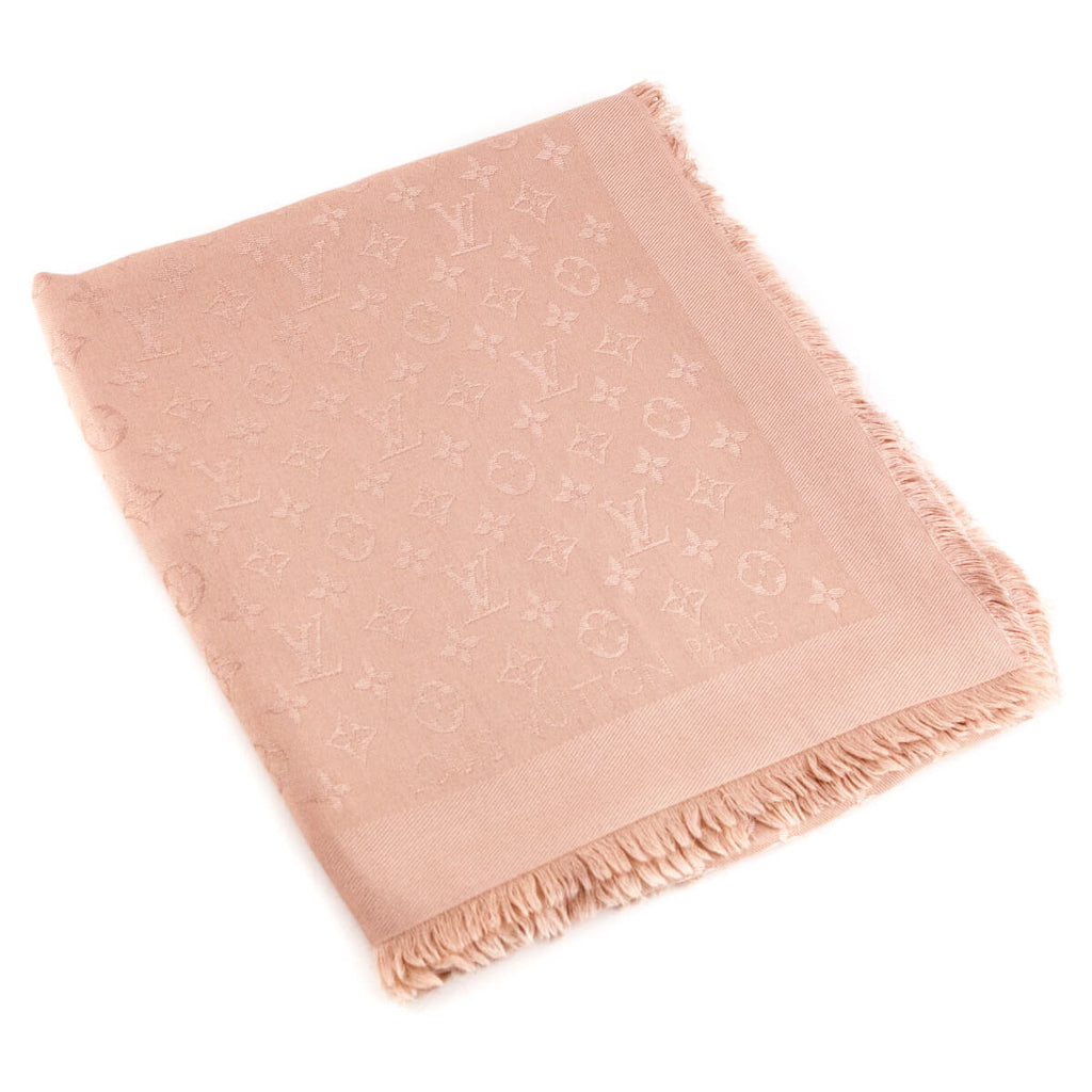Louis Vuitton Ecru Silk & Wool Monogram Classic Shawl