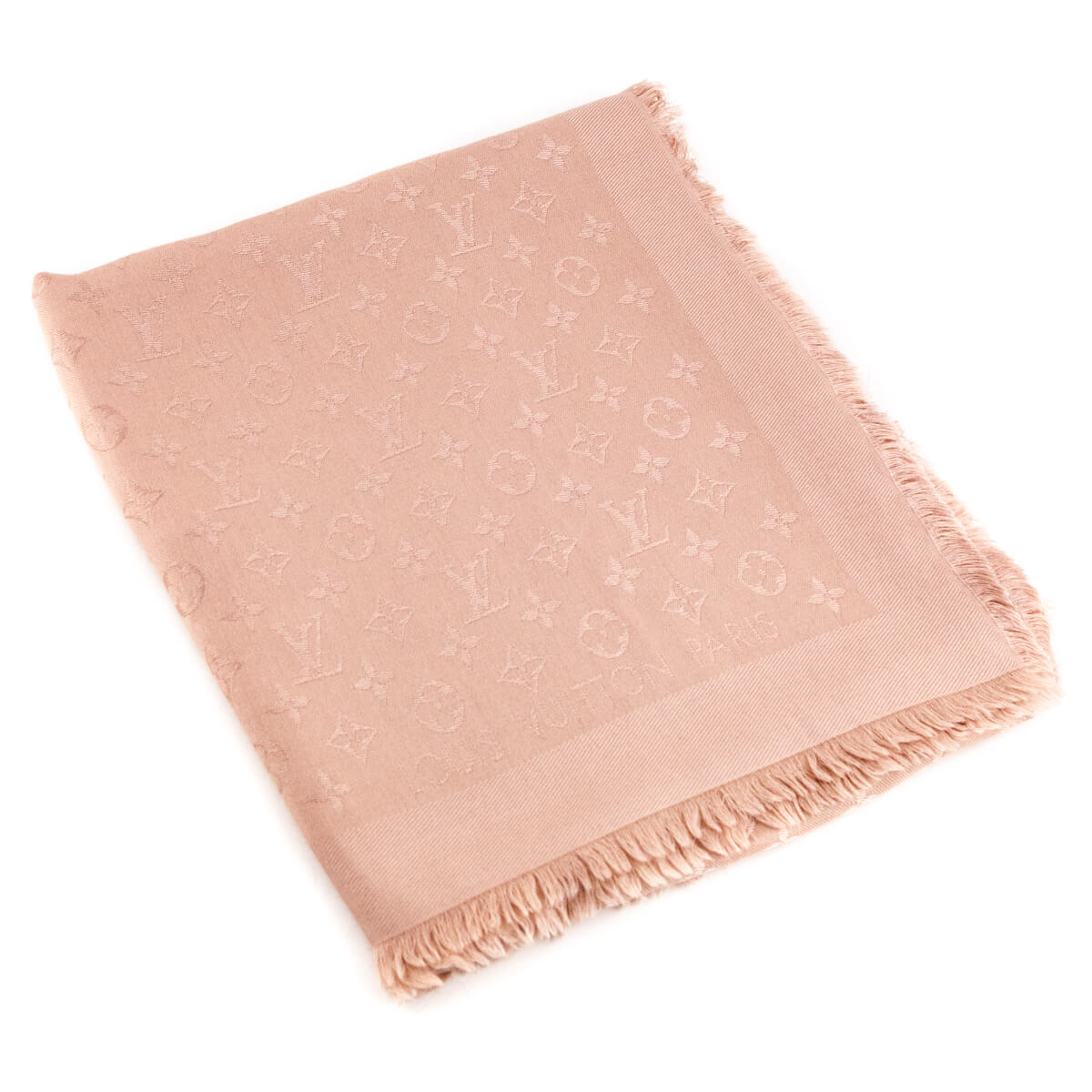 Louis Vuitton Ecru Silk & Wool Monogram Classic Shawl