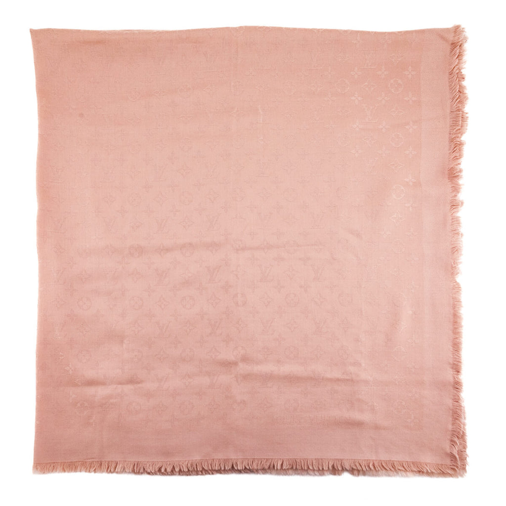 Louis Vuitton Ecru Silk & Wool Monogram Classic Shawl