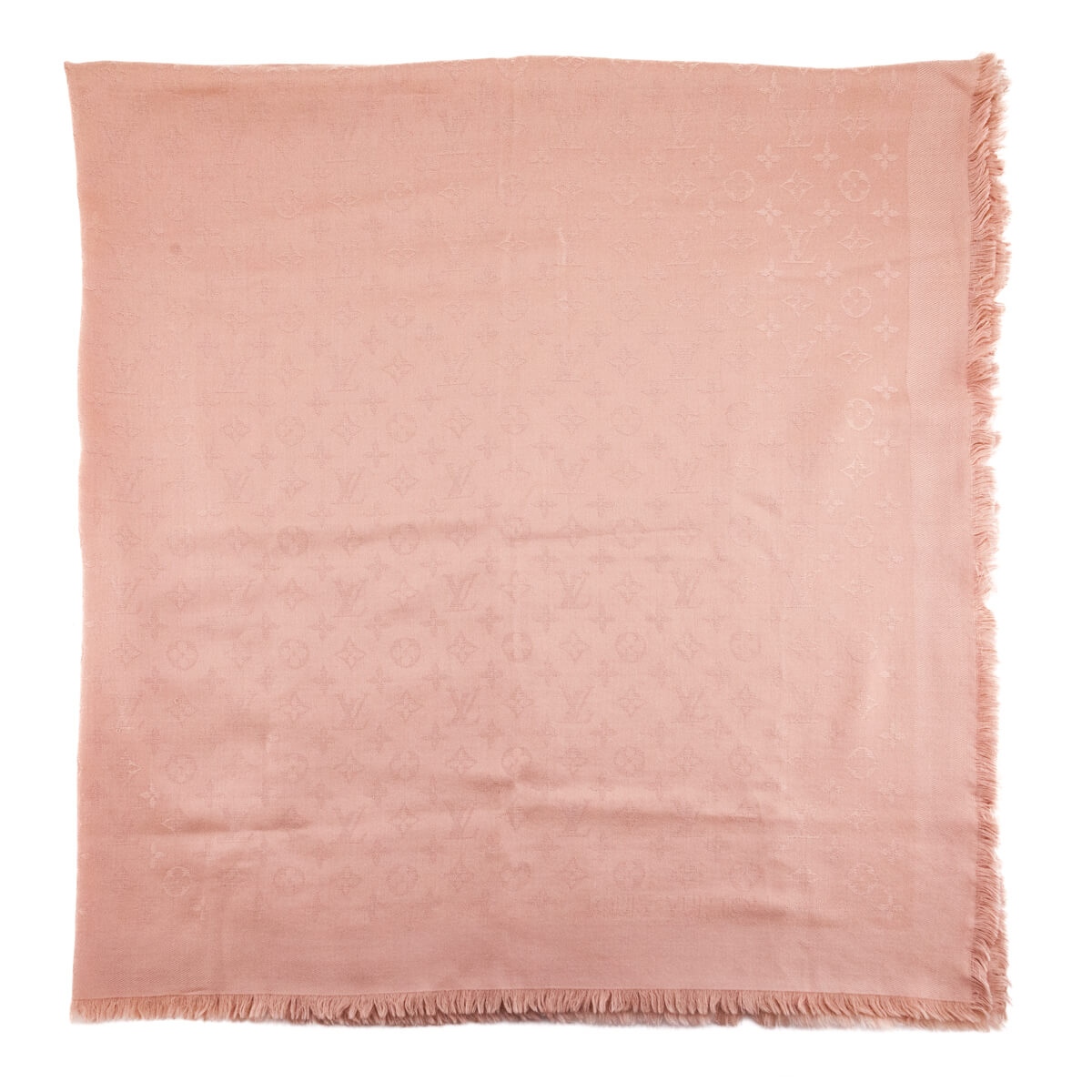 Louis Vuitton Ecru Silk & Wool Monogram Classic Shawl