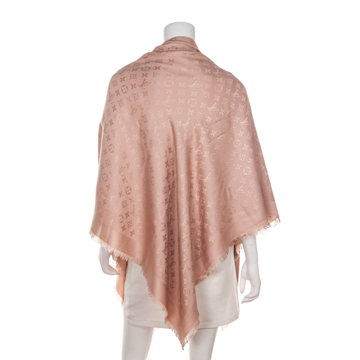 Louis Vuitton Ecru Silk & Wool Monogram Classic Shawl