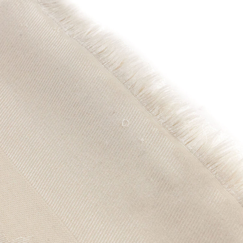 Louis Vuitton Ivory Silk & Wool Monogram Classic Shawl