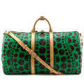 Louis Vuitton Monogram Green Kusama Pumpkin Dots Keepall Bandouliere 55