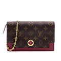 Louis Vuitton Monogram & Fuchsia Flore Chain Wallet Bag