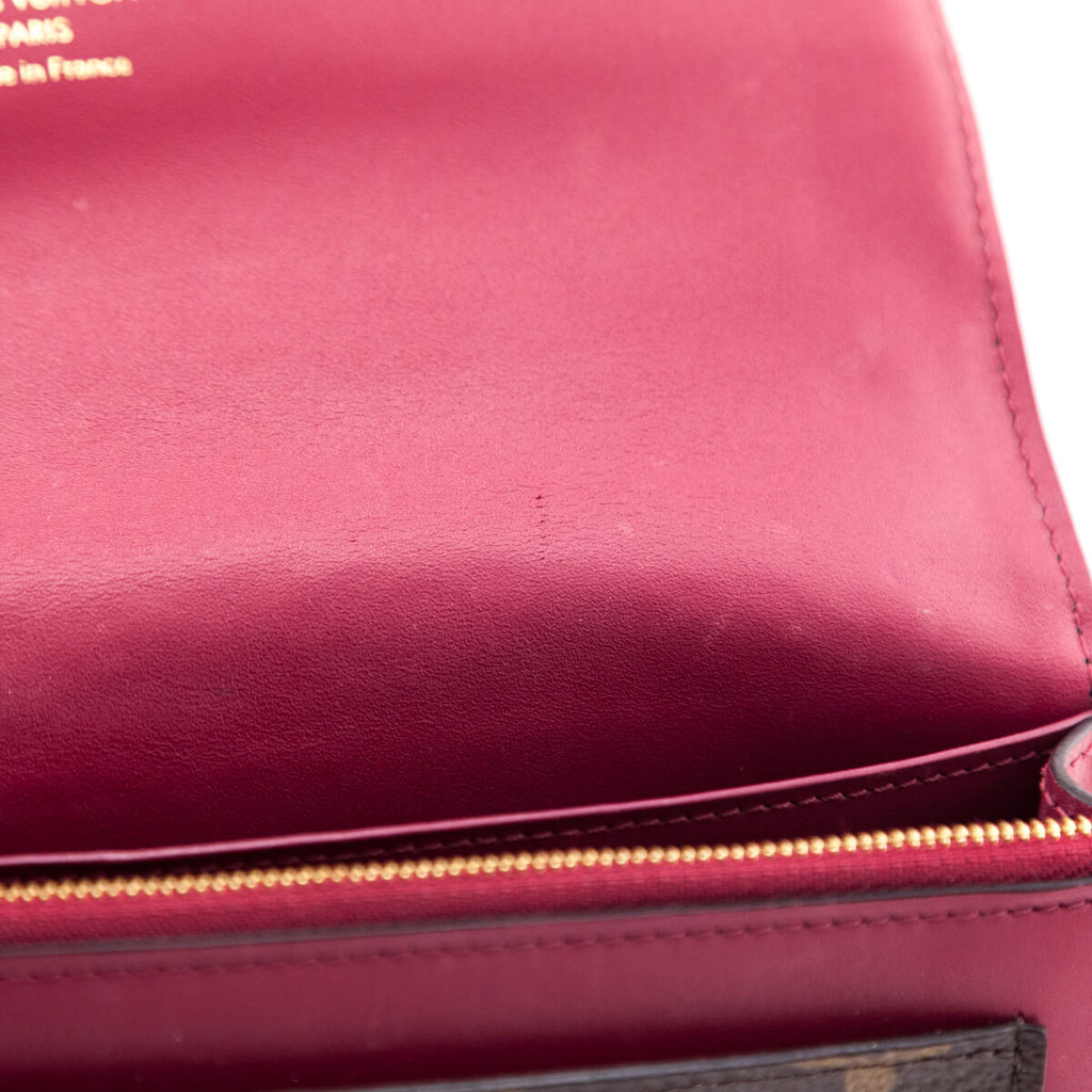Louis Vuitton Monogram & Fuchsia Flore Chain Wallet Bag