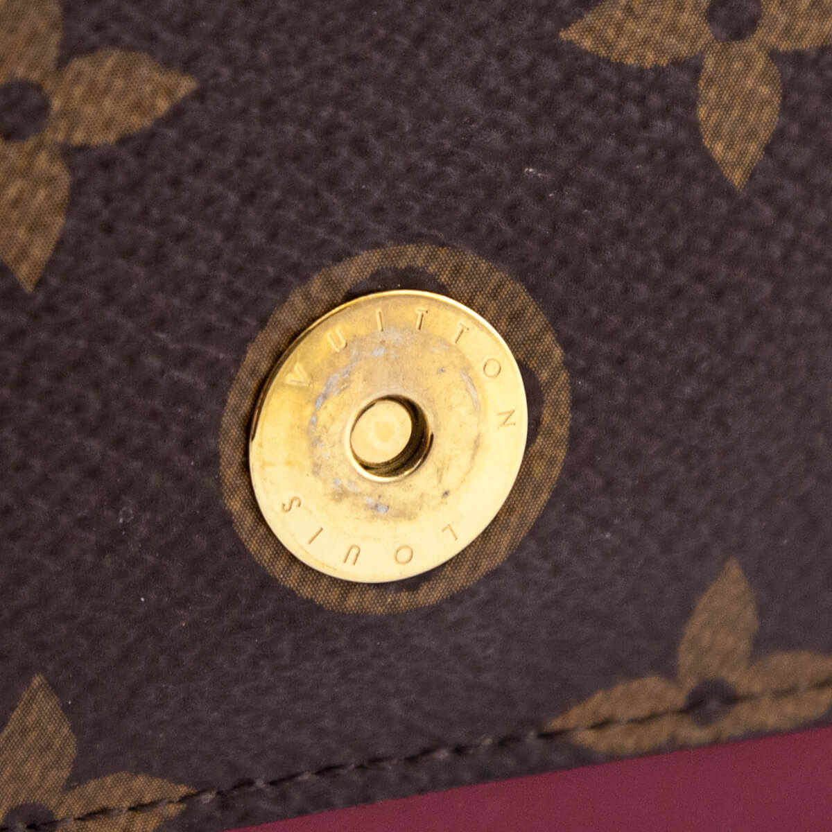 Louis Vuitton Monogram & Fuchsia Flore Chain Wallet Bag