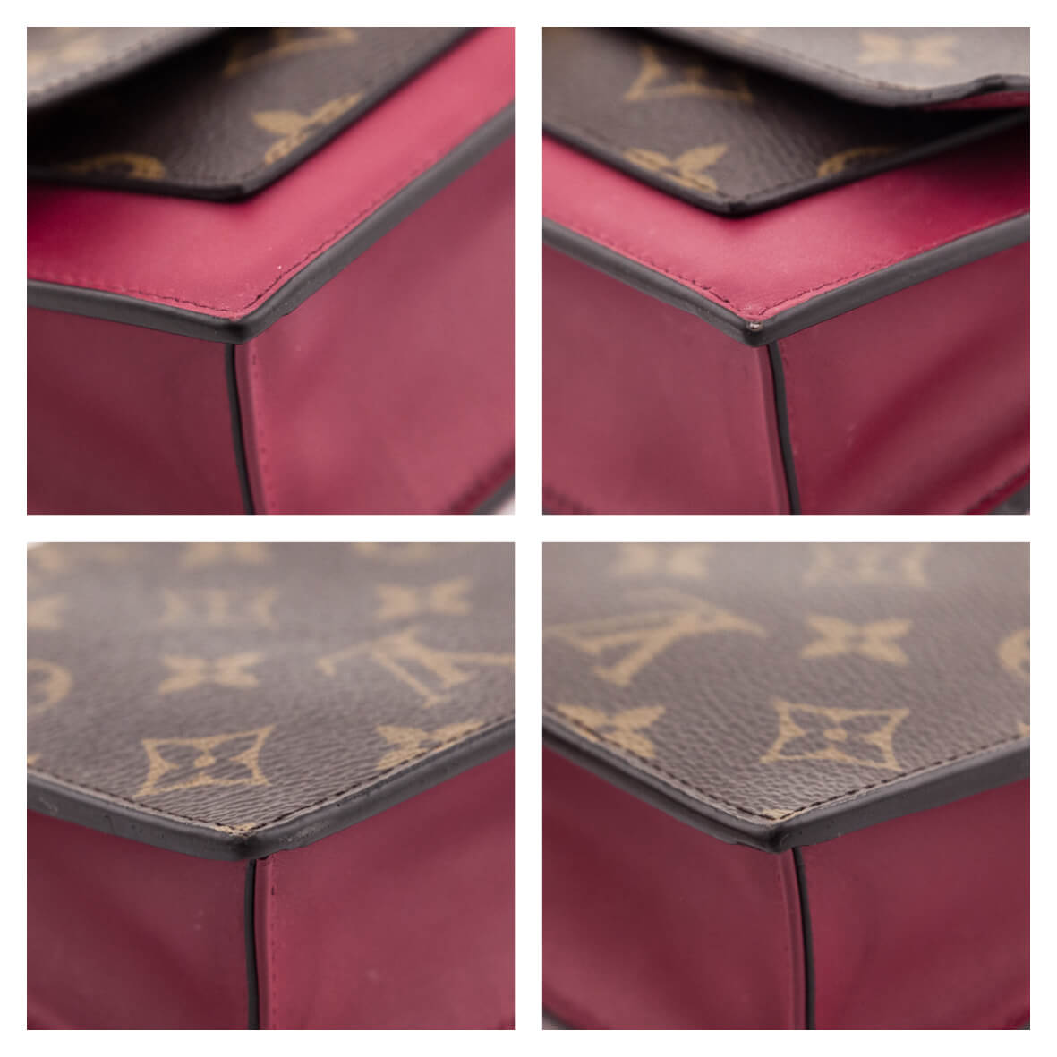 Louis Vuitton Monogram & Fuchsia Flore Chain Wallet Bag