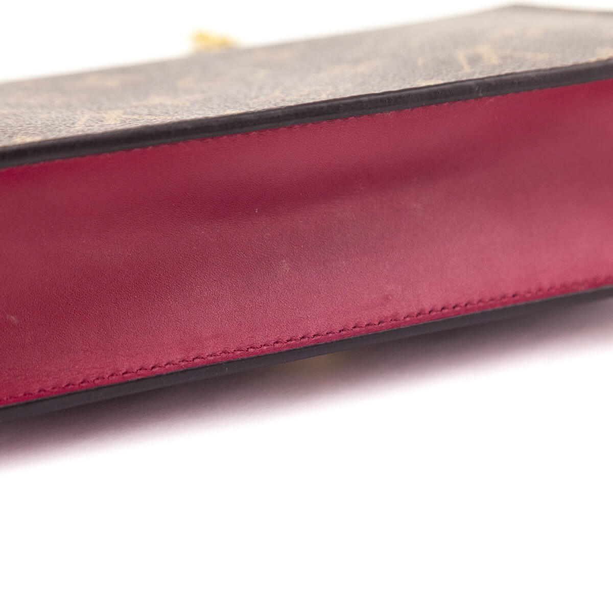 Louis Vuitton Monogram & Fuchsia Flore Chain Wallet Bag