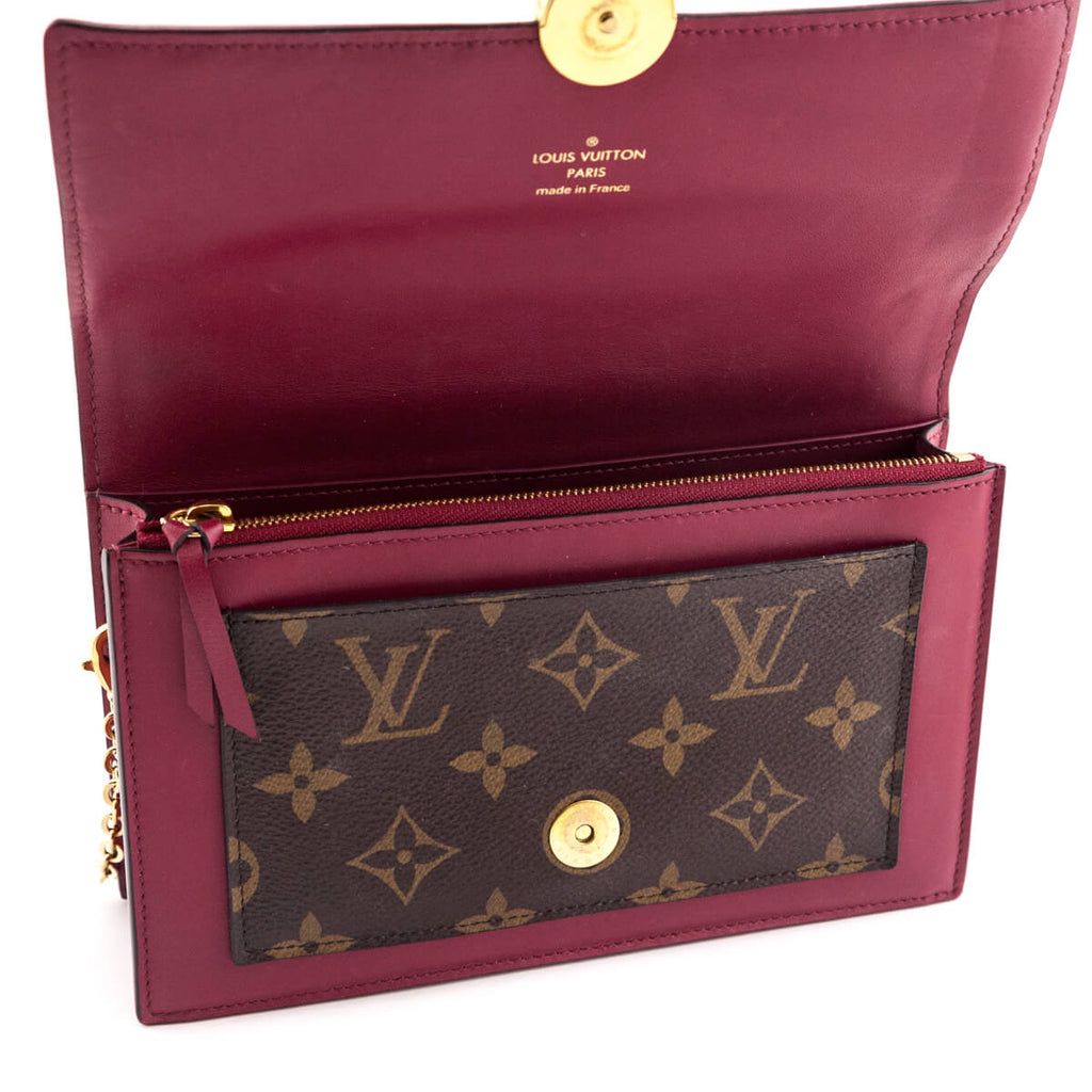 Louis Vuitton Monogram & Fuchsia Flore Chain Wallet Bag