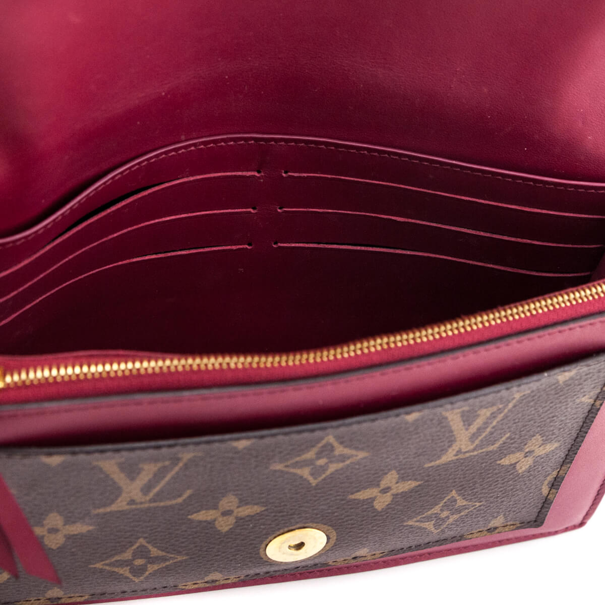Louis Vuitton Monogram & Fuchsia Flore Chain Wallet Bag