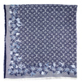 Louis Vuitton Navy Lurex Monogram Shine Flower Embellished Shawl
