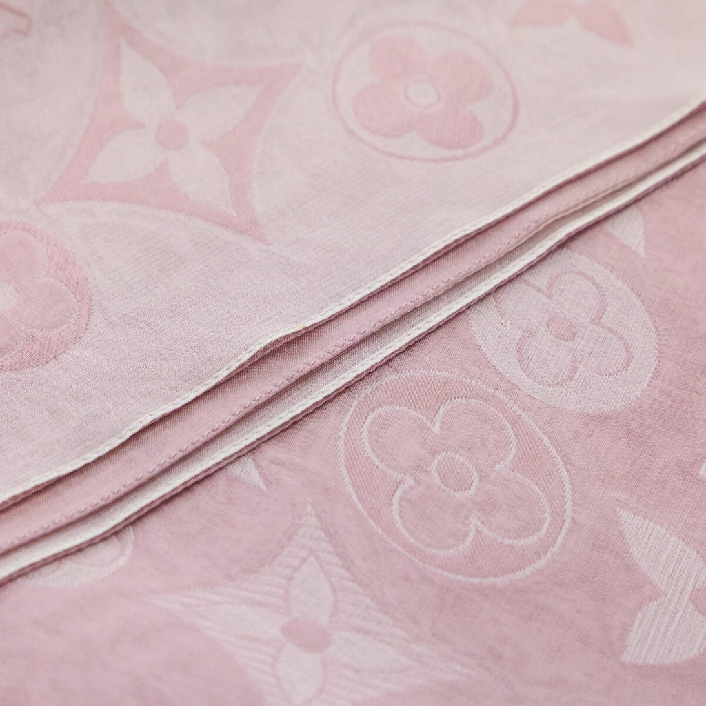Louis Vuitton Pink Silk Monogram Oblong Scarf