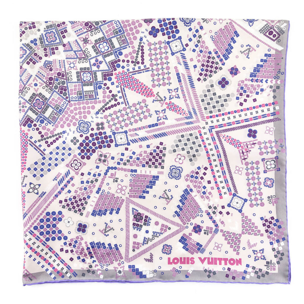 Louis Vuitton Pink & Purple Silk Aiyana Scarf