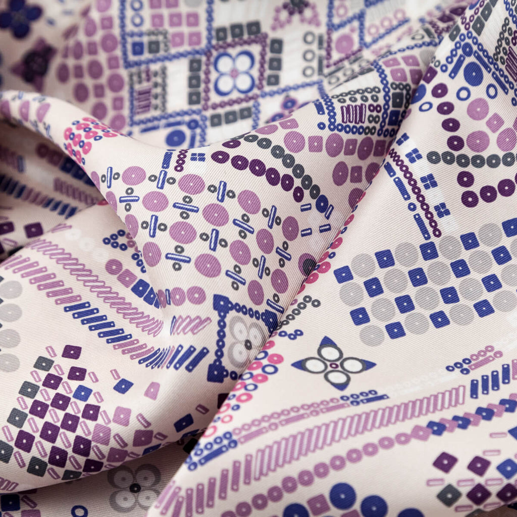 Louis Vuitton Pink & Purple Silk Aiyana Scarf