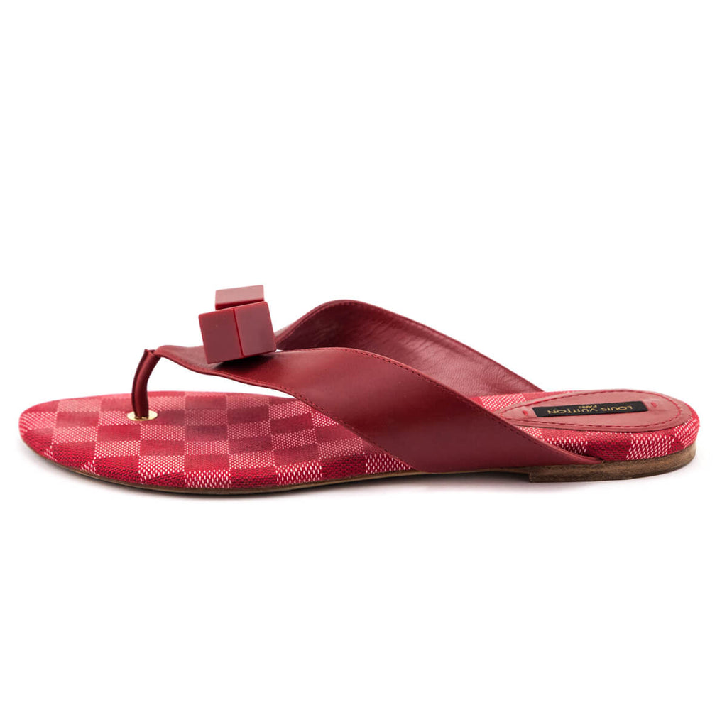 Louis Vuitton Damier Couleur Carmine Flip Flop Sandals Size US 11 | EU 41